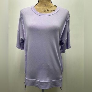 Women's Lavender Short Sleeve Crewneck Top Haptics